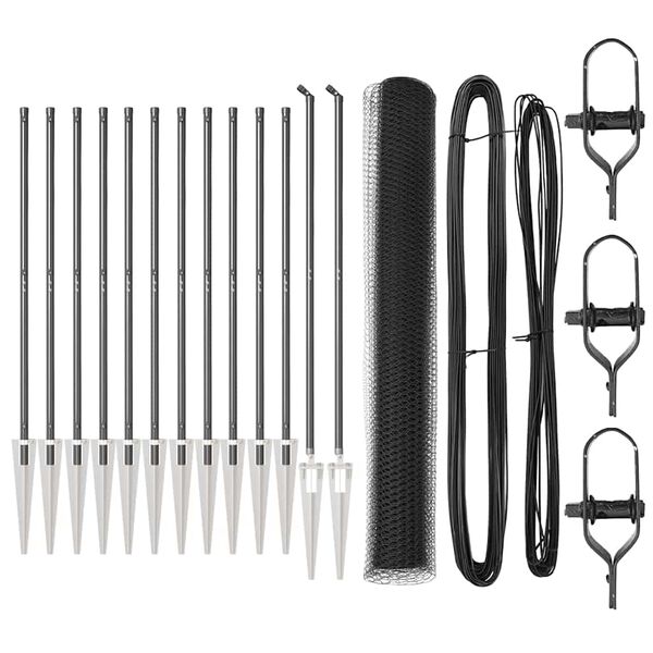 vidaXL Fence Post Grey 25 x 1.2 m (25 mm mesh) Steel