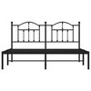 vidaXL Metal Bed Frame without Mattress with Headboard Black 183x213cm