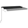 vidaXL Manual Retractable Awning with LED 450x350 cm Anthracite