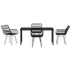 vidaXL Garden Dining Set 5 pcs Black Powder-Coated Steel