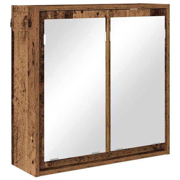 vidaXL Bathroom Mirror Cabinet with Shelf Old Wood 60 x 20 x 60 cm
