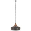 vidaXL Industrial Hanging Lamp Grey Iron & Solid Wood 35 cm E27