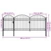 vidaXL Garden Fence Gate with Arched Top Grey 400 x 125 cm Steel