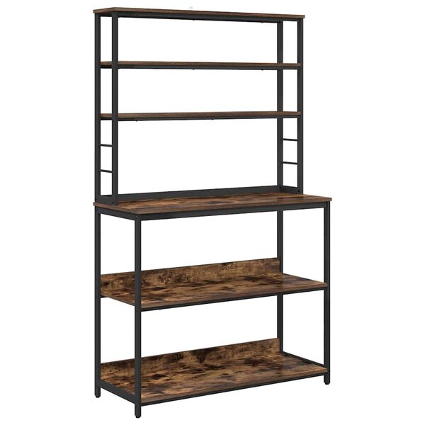 vidaXL Kitchen Shelf Smoked Oak 100 x 40 x 168 cm Engineered Wood