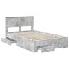 vidaXL Bed Frame Concrete Grey 120 x 200 cm Engineered Wood