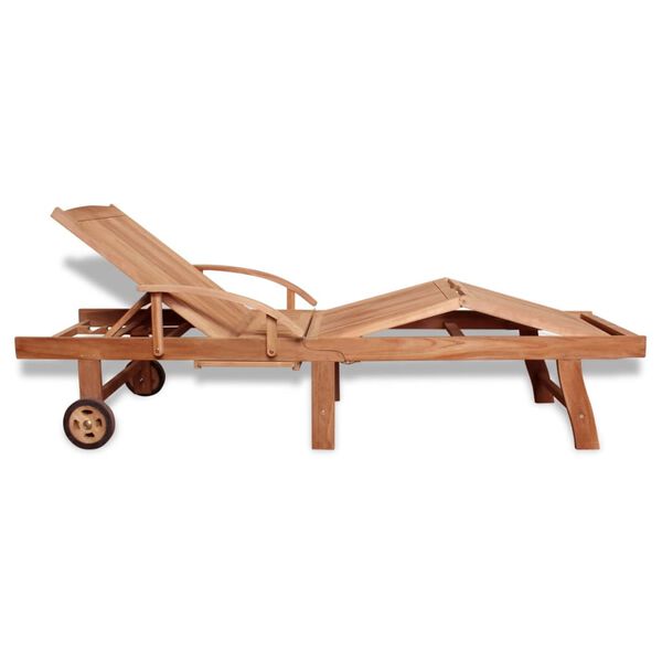 vidaXL Sun Lounger Solid Teak Wood