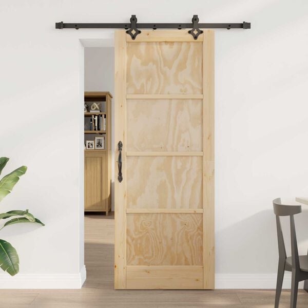 vidaXL Sliding Door ORKDAL Brown 78 x 202 cm Solid Pine Wood
