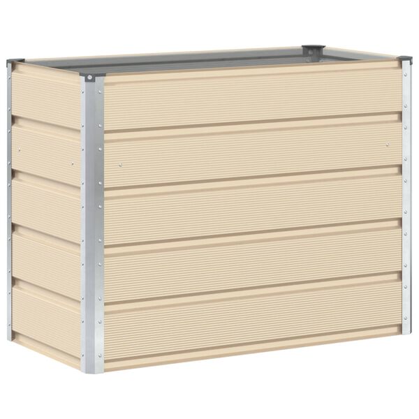 vidaXL Planter Ivory 100 x 50 x 77 cm Galvanised Steel