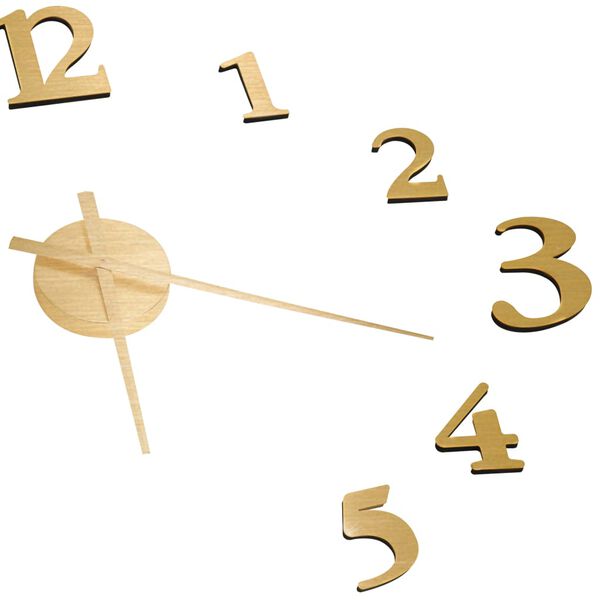vidaXL 3D Wall Clock Modern Design Gold 100 cm XXL