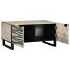 vidaXL Coffee Table Beige and Black 80 x 50 x 40 cm Solid Acacia wood