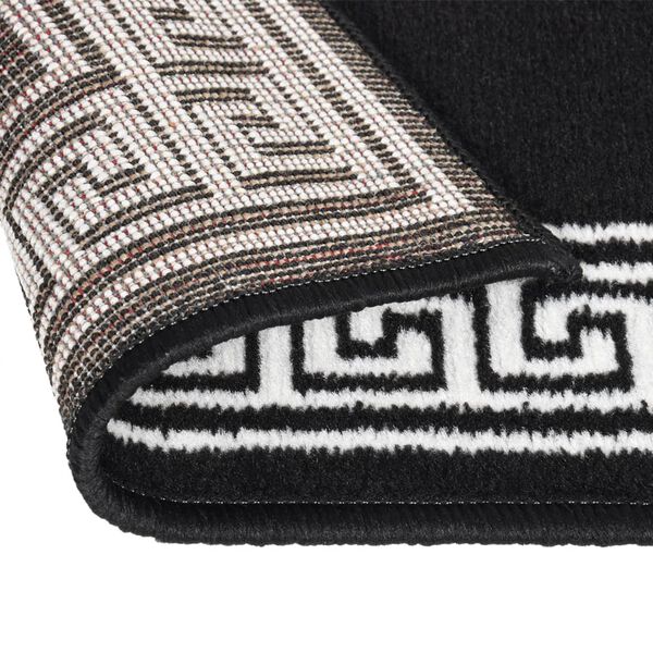 vidaXL Runner Rug BCF Black with Motif 100x300 cm