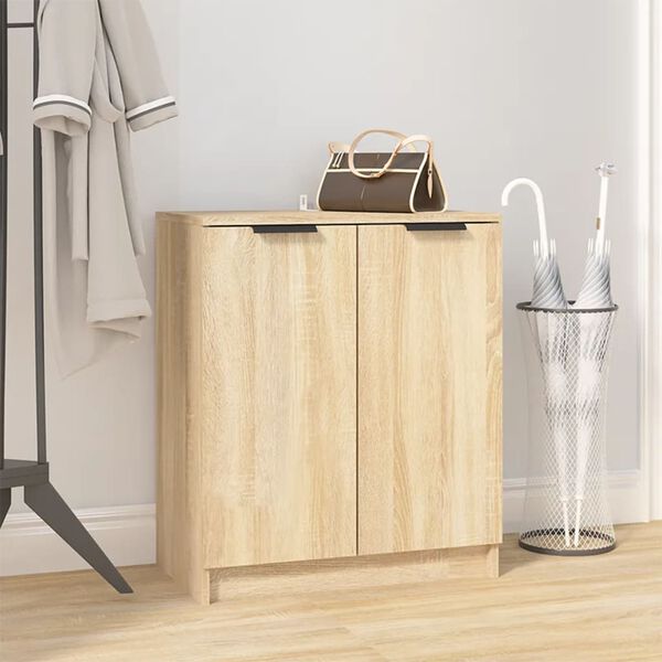 vidaXL Shoe Cabinet Sonoma Oak 59x35x70 cm Engineered Wood