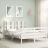 vidaXL Bed Frame without Mattress White Double Solid Wood