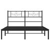 vidaXL Metal Bed Frame without Mattress with Headboard Black 160x200cm
