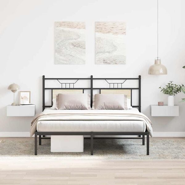 vidaXL Floating Nightstands 2 pcs High Gloss White 40x30x15 cm Engineered Wood