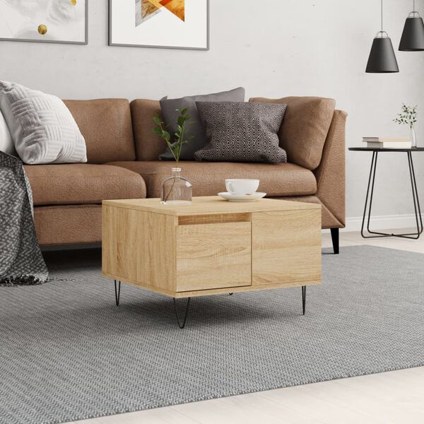 vidaXL Coffee Table Sonoma Oak 55x55x36.5 cm Engineered Wood