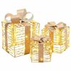 vidaXL Christmas Gift Box 3 pcs 150 LEDs PET
