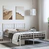 vidaXL Metal Bed Frame without Mattress with Footboard White 135x190cm