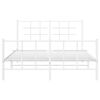 vidaXL Metal Bed Frame without Mattress with Footboard White 140x200cm