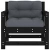 vidaXL Garden Chairs with Cushions 2 pcs Black Solid Wood Pine