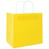 vidaXL Paper Bags 250 pcs with Handles Yellow 21x11x36 cm