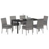 vidaXL Garden Dining Set 7 pcs Grey Powder-Coated Steel