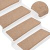 vidaXL Stair Mats Self-adhesive 15 pcs 65x24.5x3.5 cm Beige