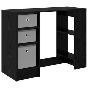 vidaXL Desk with Drawer Black Oak 100 x 40 x 75 cm Engineered Wood