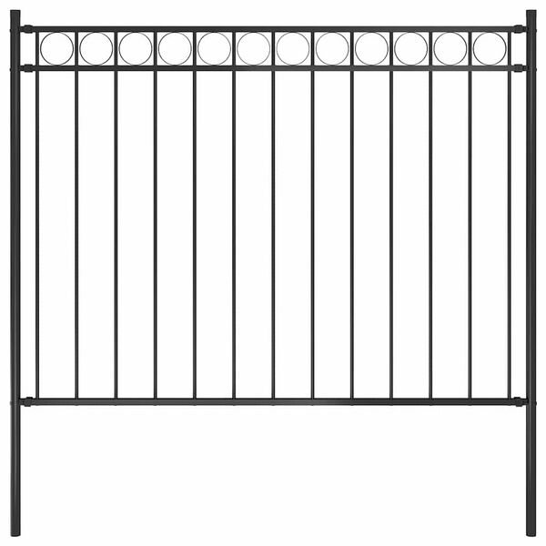 vidaXL Garden Fence Assen Steel 1.7x1.2 m Black
