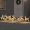 vidaXL LED Reindeers with 40 LEDs 7 pcs Gold PET