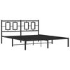 vidaXL Metal Bed Frame without Mattress with Headboard Black 150x200cm