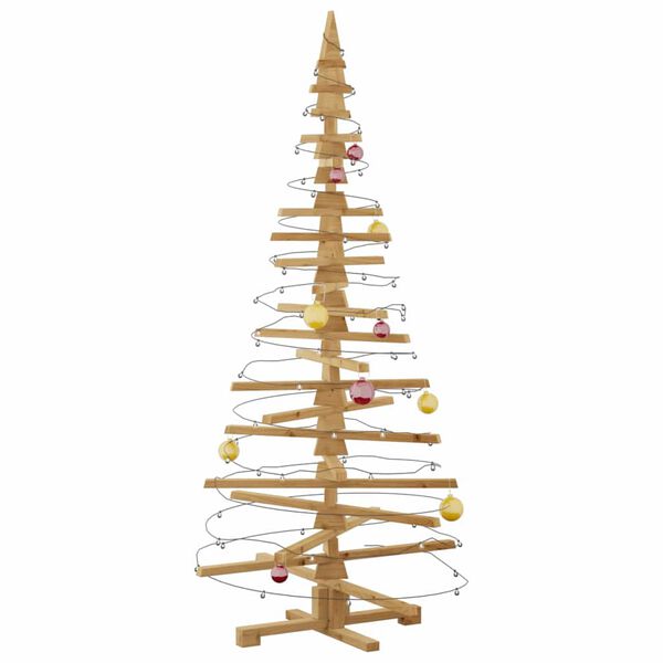 vidaXL Wooden Christmas Tree with Stand Brown 180 cm Solid pine wood