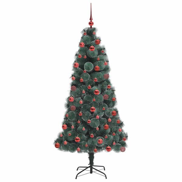 vidaXL Artificial Pre-lit Christmas Tree with Ball Set Green 180 cm