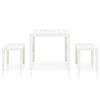 vidaXL Garden Table with 2 Benches Plastic White