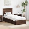 vidaXL Storage Bed with Drawer Brown Oak 75 x 190 cm Engineered Wood