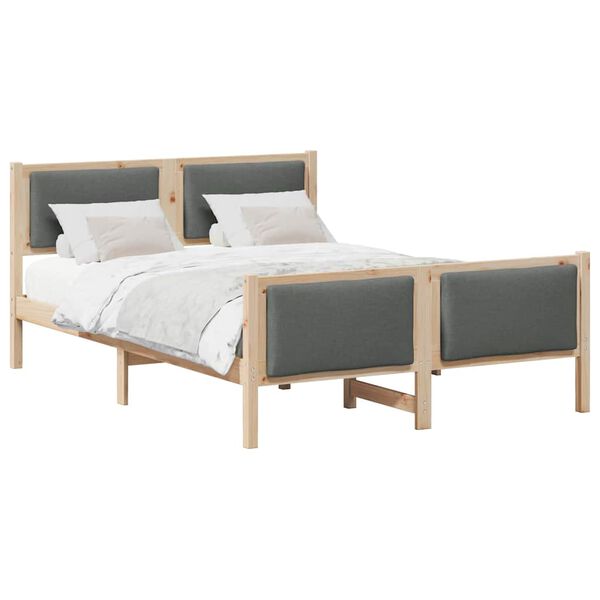 vidaXL Bed Frame with Headboard Dark Grey 150 x 200 cm Fabric