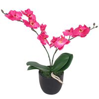 vidaXL Artificial Orchid Plant with Pot 30 cm Red