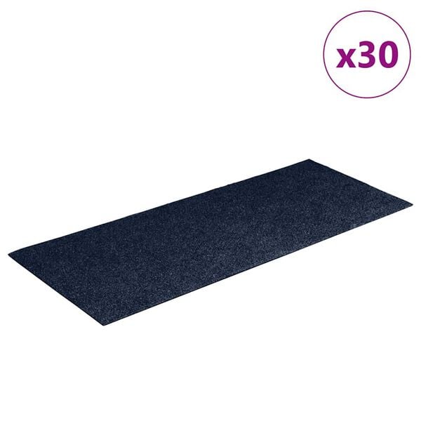 vidaXL Stair Mats Self-adhesive 30 pcs 60x25 cm Navy Rectangular