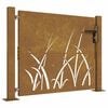 vidaXL Garden Gate 100x100 cm Corten Steel Grass Design
