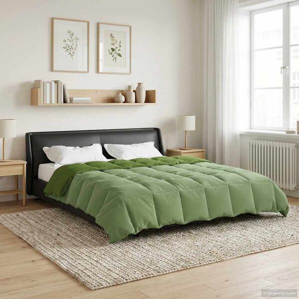 vidaXL Winter Duvet Quilted Green 200 x 240 cm Microfiber