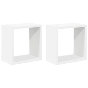 vidaXL Wall Cube Shelves 2 pcs White 26x15x26 cm