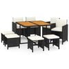 vidaXL Garden Dining Set | Black, Cream White