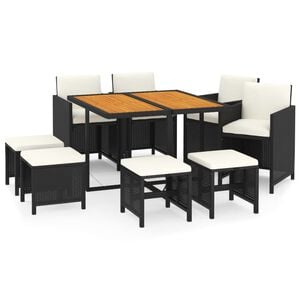 vidaXL Garden Dining Set | Black, Cream White
