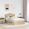 vidaXL Bed Frame with Drawer Sonoma Oak 135 x 190 cm Engineer Wood
