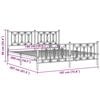 vidaXL Metal Bed Frame without Mattress with Footboard White 180x200cm