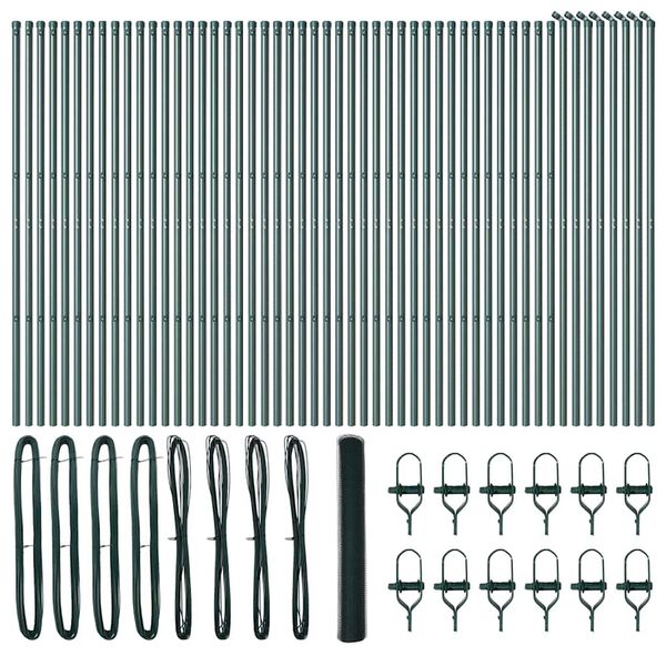 vidaXL Fence Post Green 100 x 1 m (25 mm mesh) Steel and PVC