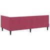 vidaXL Corner Bed Frame with Headboard Wine Red 100 cm x 200 cm Velvet