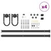 vidaXL Sliding Door Hardware Kit 400 cm Steel Black