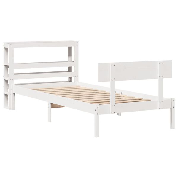 vidaXL Bed Frame without Mattress White 90x200 cm Solid Wood Pine