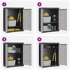 vidaXL Outdoor Storage Cabinet Grey and Black 65x37x85 cm PP